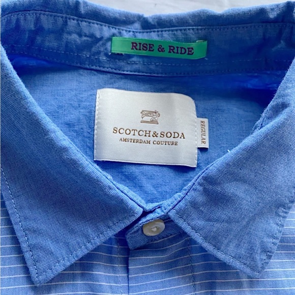 Scotch and soda boyfriend stripped blouse in cotton - Picture 5 of 6